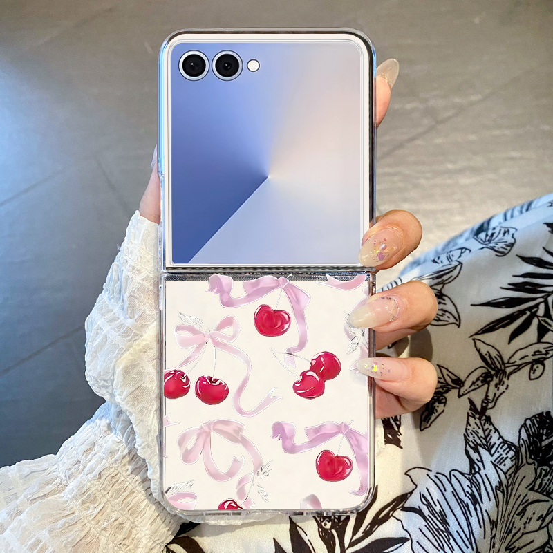 Phone Cases Z Flip 6 - Cherry Bow Pattern Phone Case For