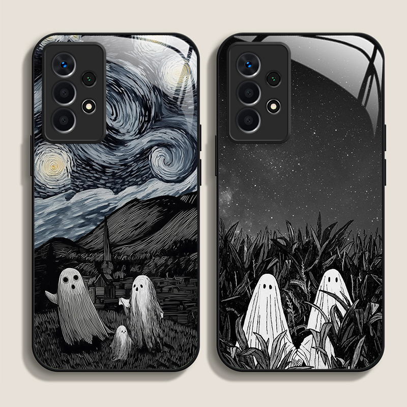 Phone Cases For Samsung S21 5G - Funny Ghost Abstract Art Pattern Tempered