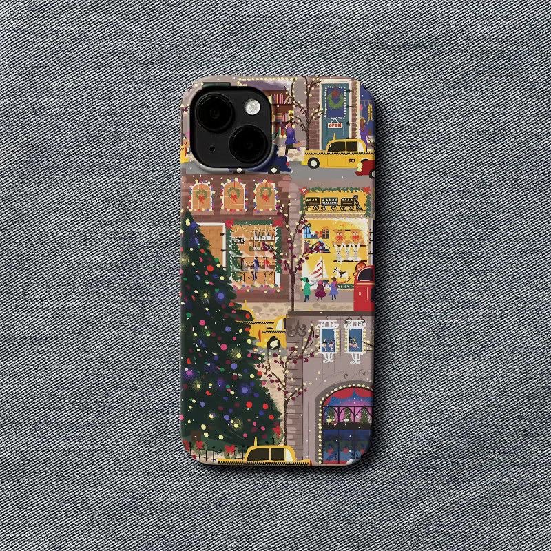 Phone Cases Nyc - Christmas City Street Festive NYC Winter