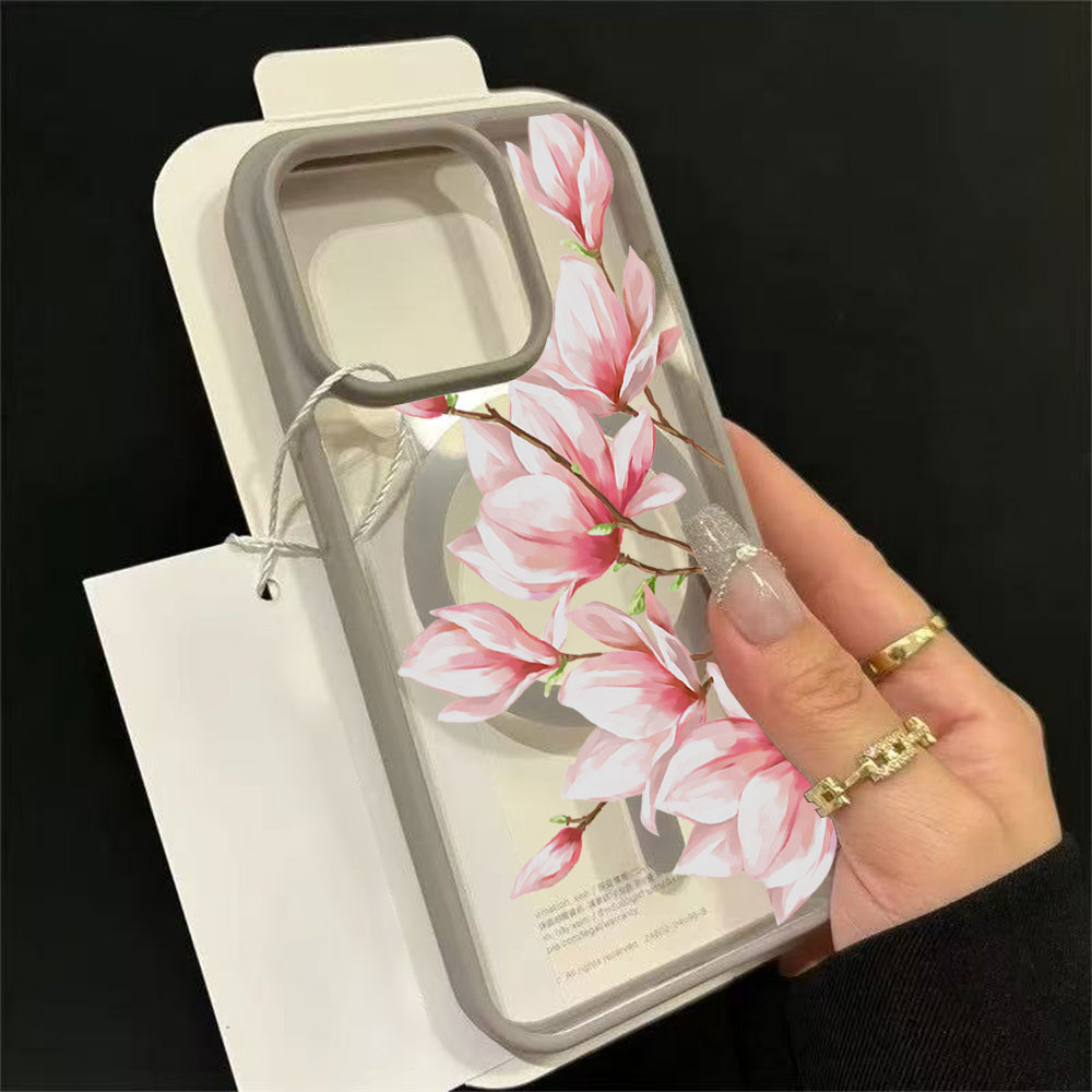 Phone Cases With Magsafe - Fashion Flower Magnetic Phone Case For