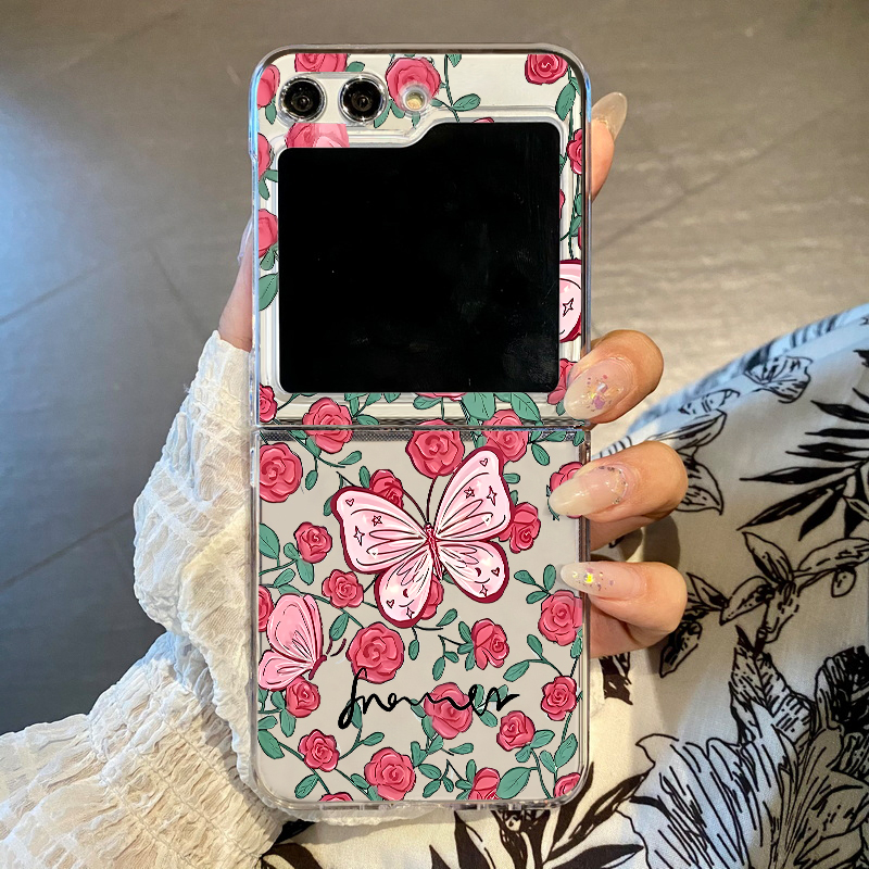 Phone Cases Z Flip 6 - Pink Flowers Pattern Phone Case For