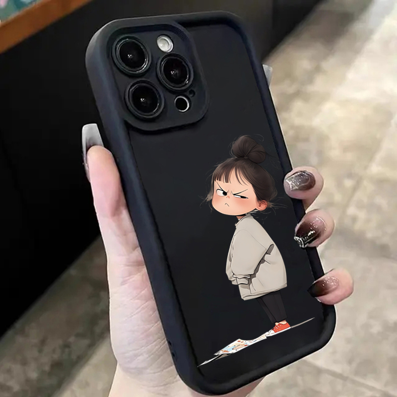 Phone Cases For Girls - Minimalist Print of an Angry Girl