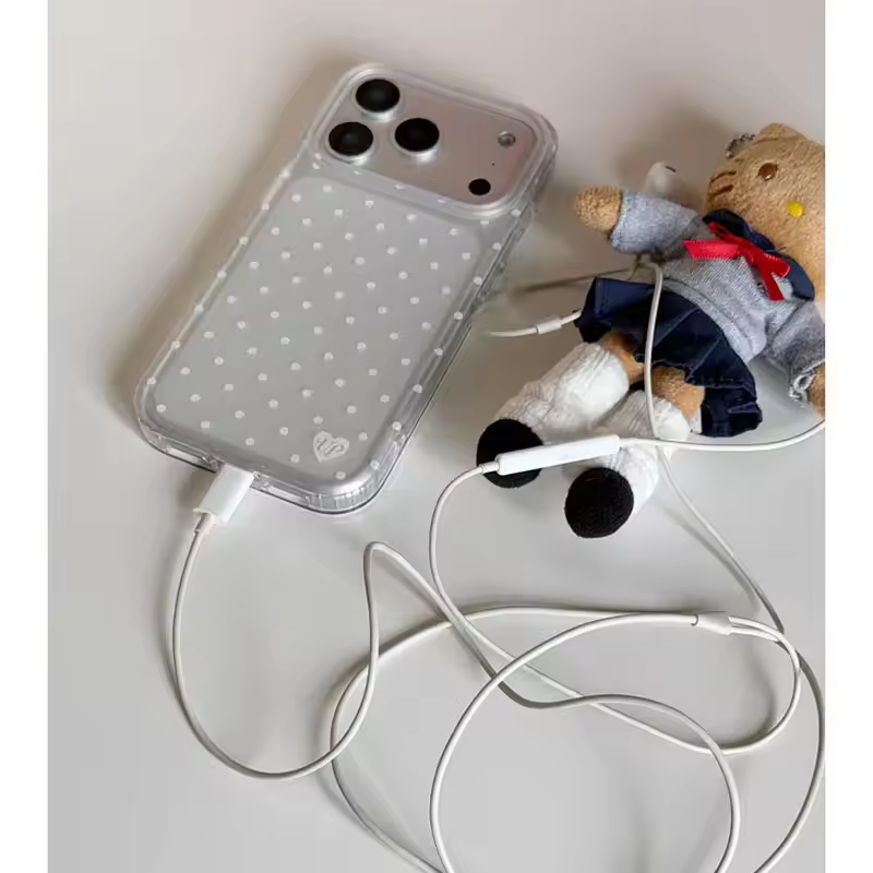 Korean Style Minimalist White  - Phone Cases Polka Dot review and price