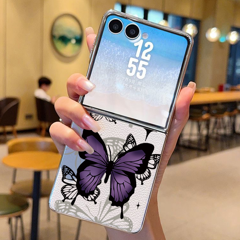 Purple Butterfly PU Leather Ph - Phone Cases Z Flip 6 review and price