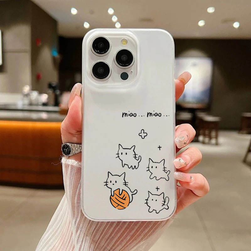 Cute Black Cat Pattern Phone C - Phone Cases Cat review and price