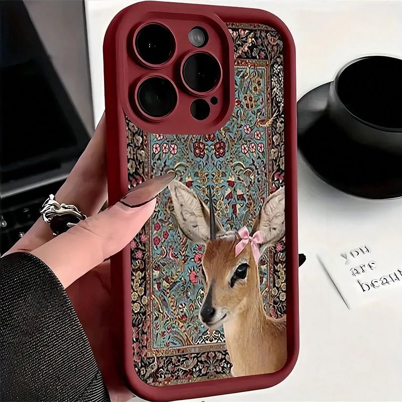 Wine Red Tapestry Deer Print C - Phone Cases Red Deer review and price