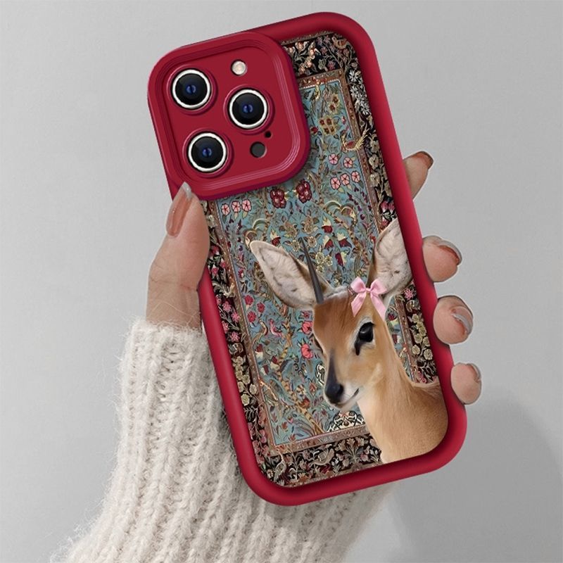 Wine Red Tapestry Deer Print C - Phone Cases Red Deer review and price