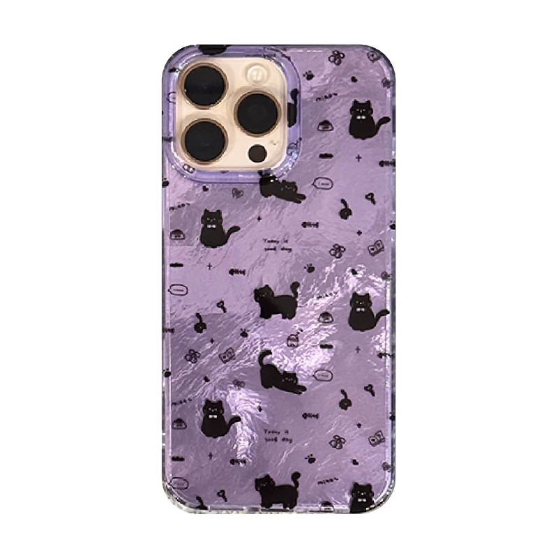 Ins Cute Girl Flower Purple Fu - Phone Cases Cat review and price