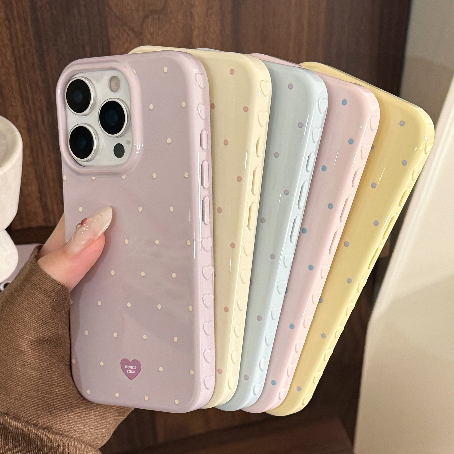 Korean Full Screen Candy Color - Phone Cases Polka Dot review and price