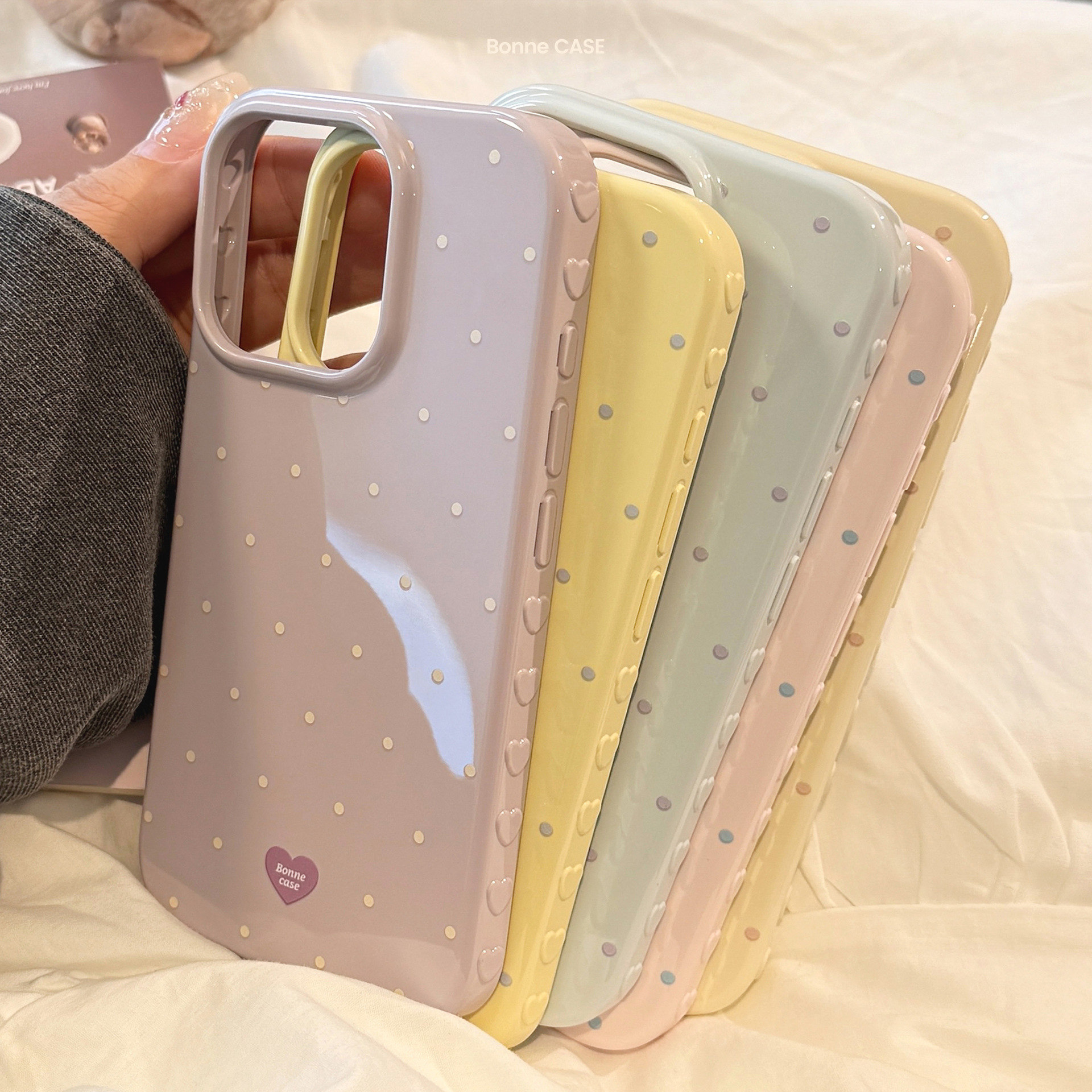 Korean Full Screen Candy Color - Phone Cases Polka Dot review and price
