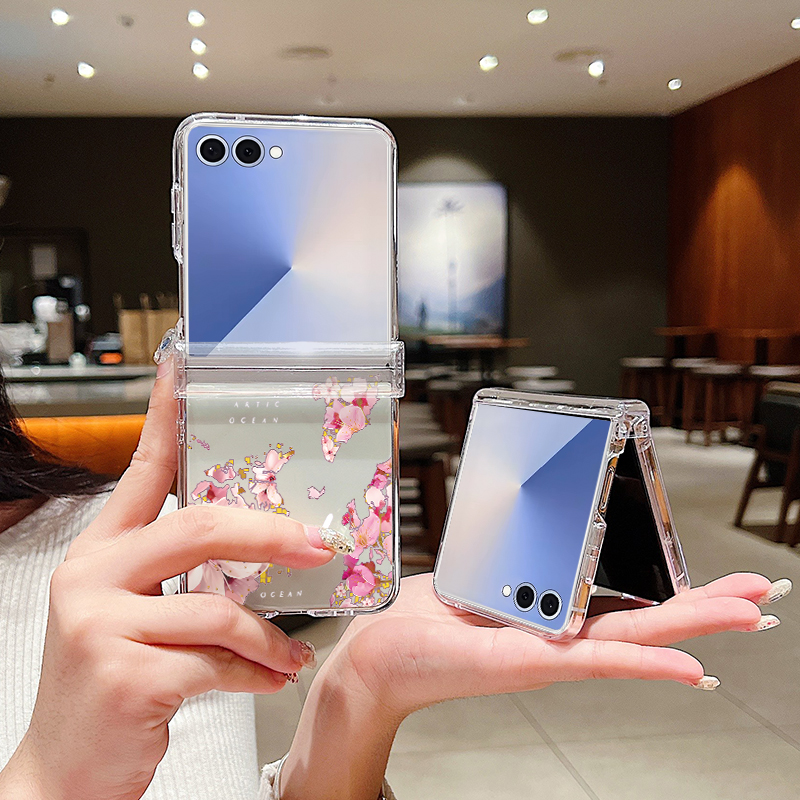 Pink Flower Printed Phone Case - Phone Cases Z Flip 6 review and price