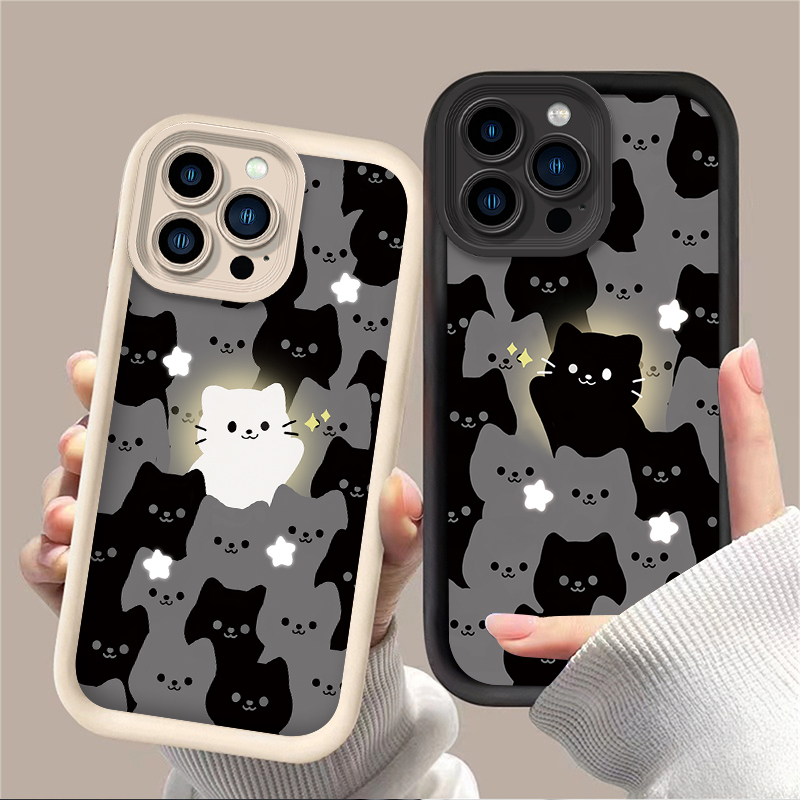 Lovely Cartoon Cat Silicone Co - Phone Cases Cat review and price