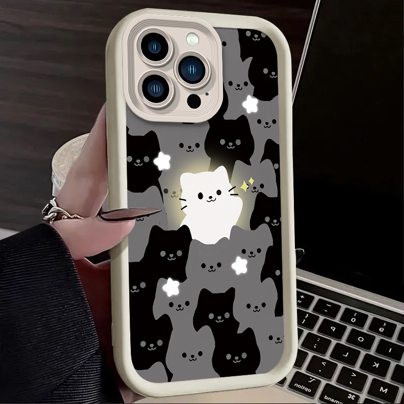 Lovely Cartoon Cat Silicone Co - Phone Cases Cat review and price