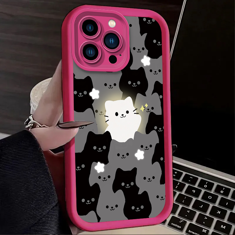 Lovely Cartoon Cat Silicone Co - Phone Cases Cat review and price