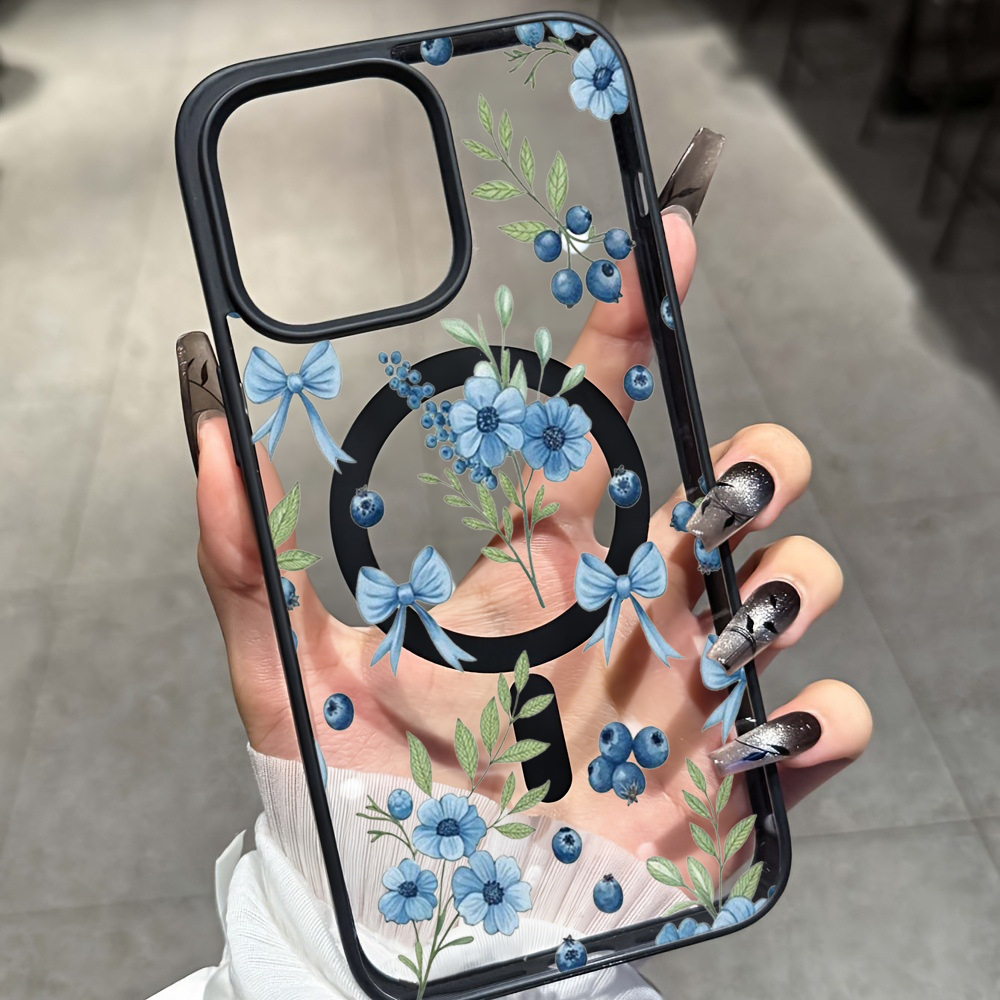 Blueberry Floral Clear Case  F - Phone Cases With Magsafe review and price