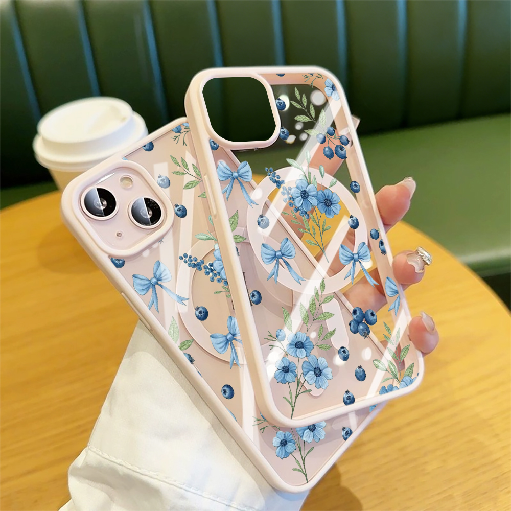 Blueberry Floral Clear Case  F - Phone Cases With Magsafe review and price