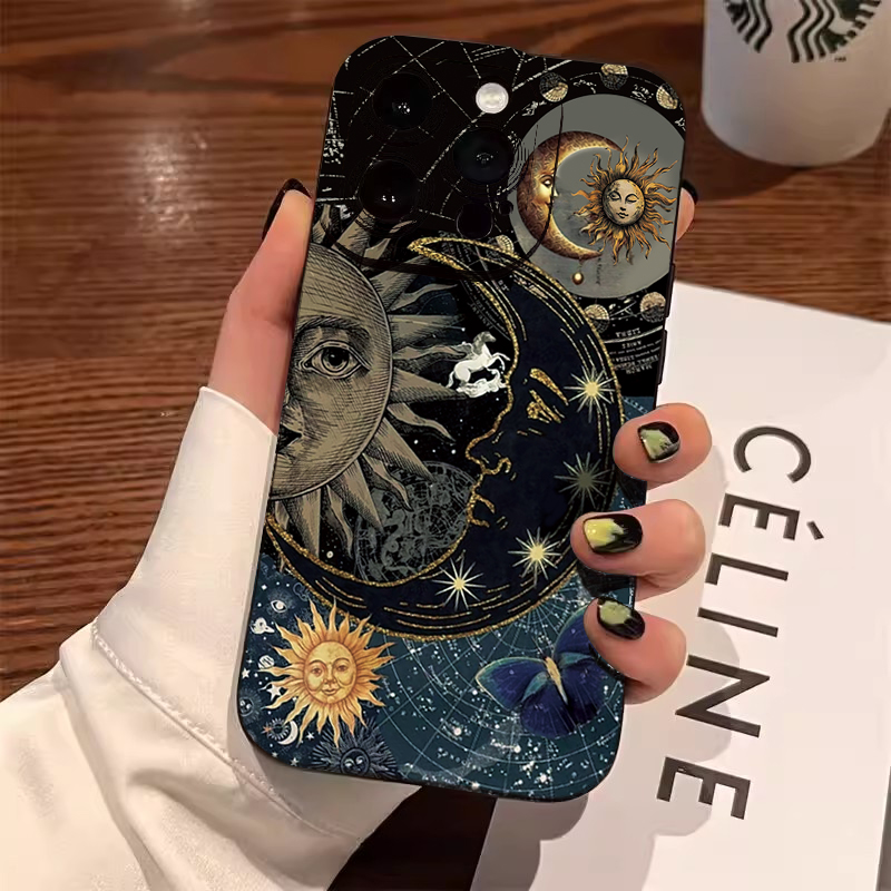 Aesthetic Sun Moon Print Phone - Phone Cases For Samsung S21 5G review and price