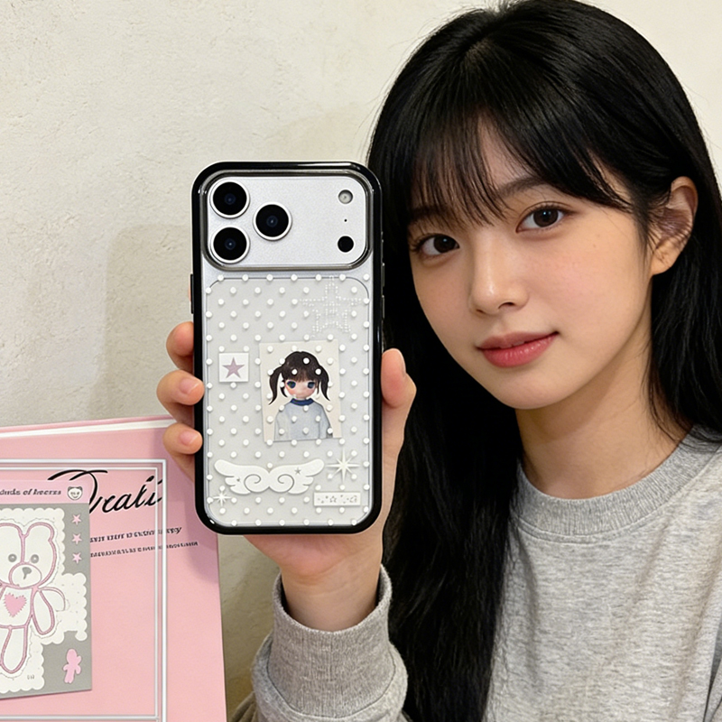 Ins Korean Girl Polka Dots Win - Phone Cases For Girls review and price