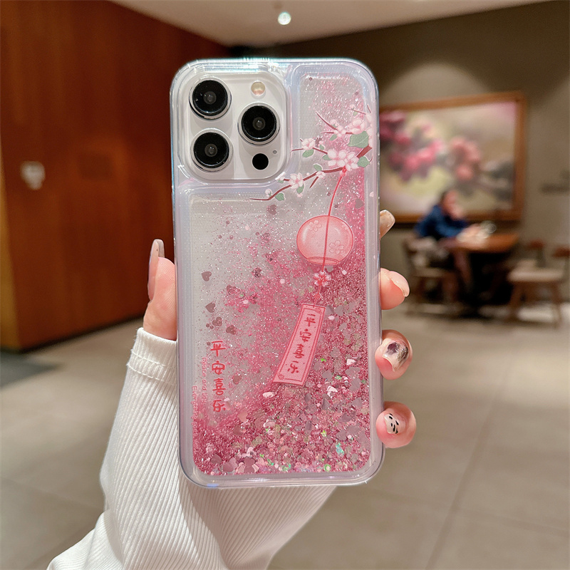 Peach Blossom Glitter Quicksan - Phone Cases Burga review and price