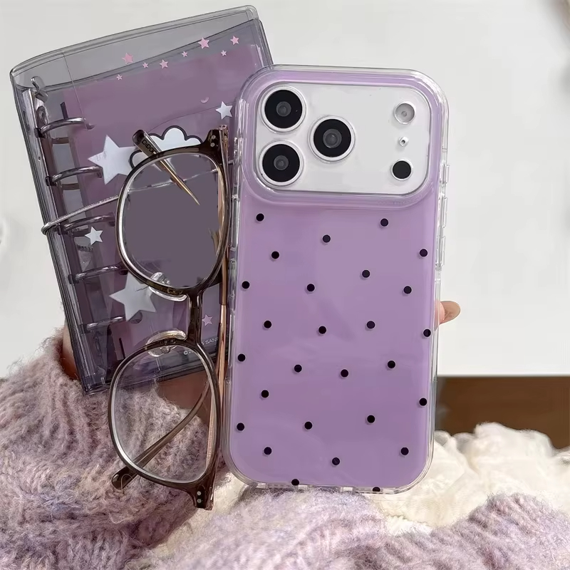 Minimalist Ins Style Purple Po - Phone Cases Polka Dot review and price