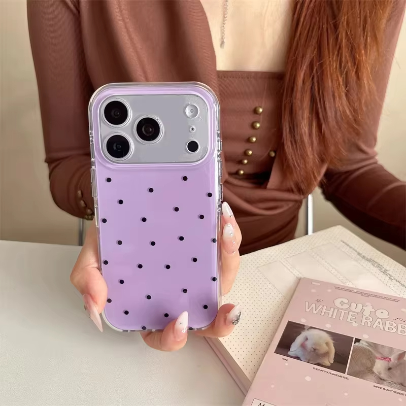 Minimalist Ins Style Purple Po - Phone Cases Polka Dot review and price
