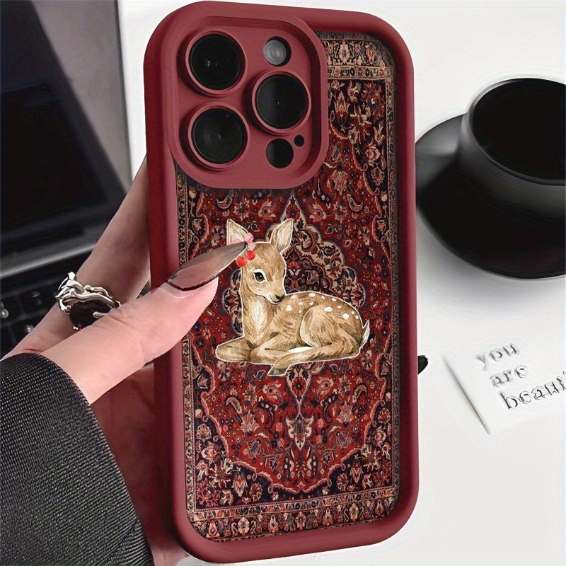 Vintage Red Floral Deer Patter - Phone Cases Red Deer review and price
