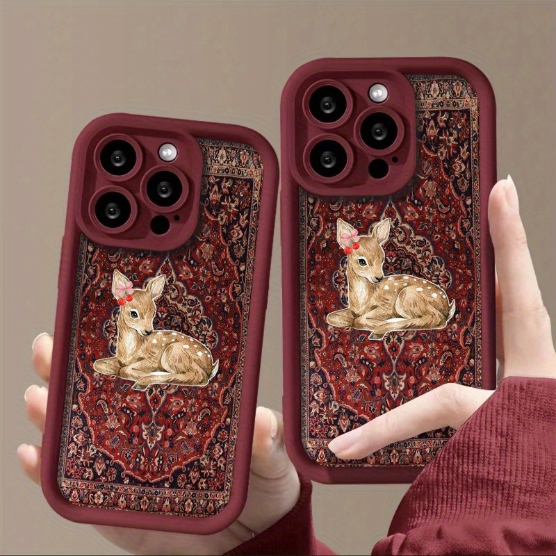 Vintage Red Floral Deer Patter - Phone Cases Red Deer review and price