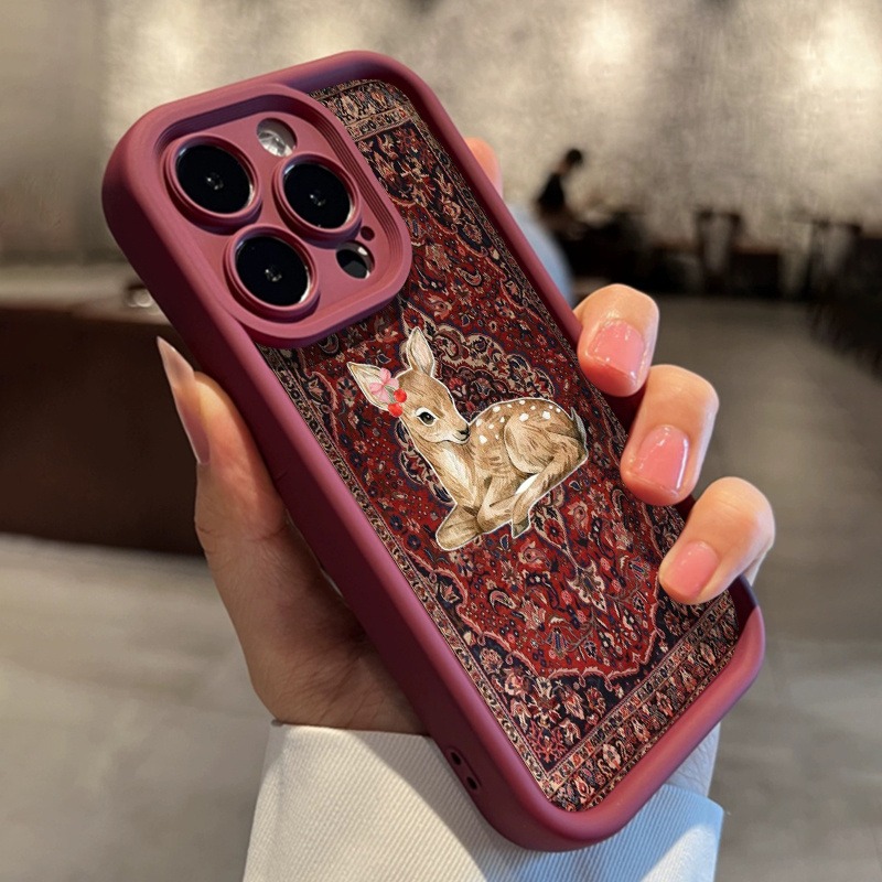 Vintage Red Floral Deer Patter - Phone Cases Red Deer review and price
