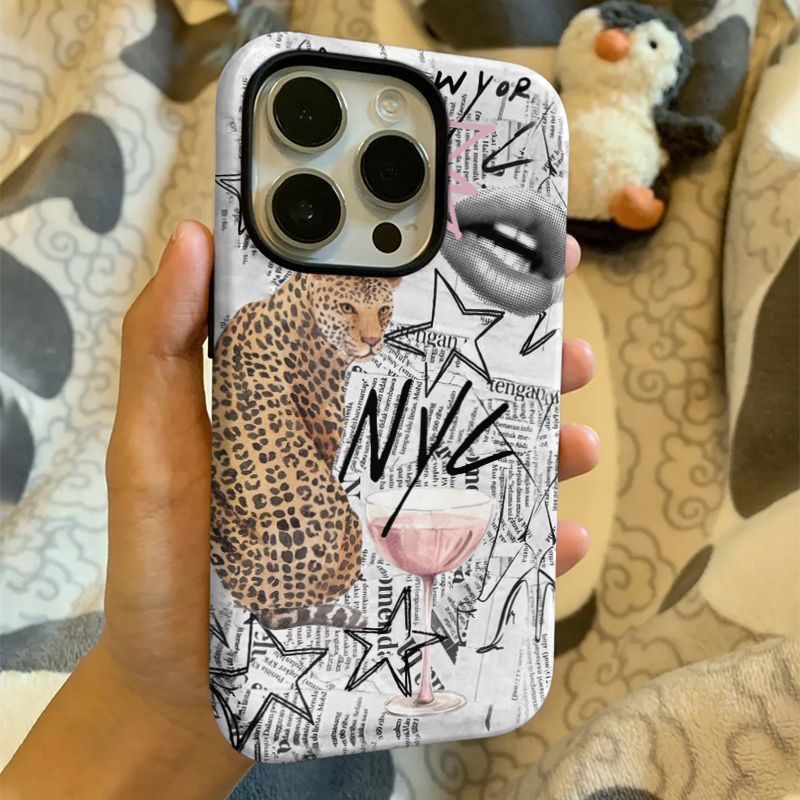 NYC Leopard & Cocktail Retro N - Phone Cases Nyc review and price