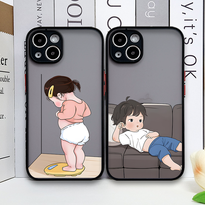 Creative Cartoon Boy Girl Pair - Phone Cases For Girls review and price