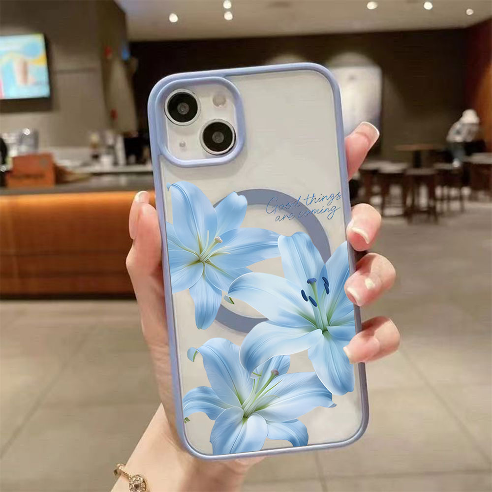 Blue Lily Flower Magnetic Phon - Phone Cases With Magsafe review and price