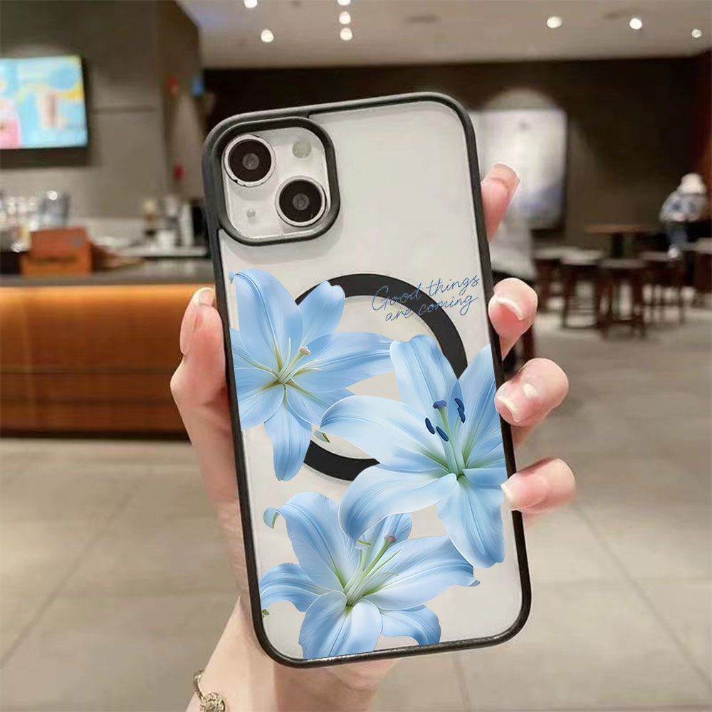 Blue Lily Flower Magnetic Phon - Phone Cases With Magsafe review and price
