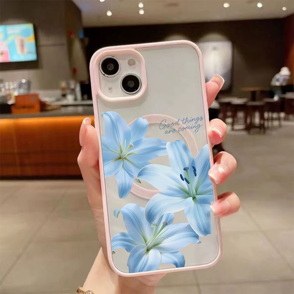 Blue Lily Flower Magnetic Phon - Phone Cases With Magsafe review and price