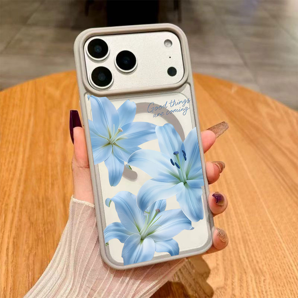 Blue Lily Flower Magnetic Phon - Phone Cases With Magsafe review and price