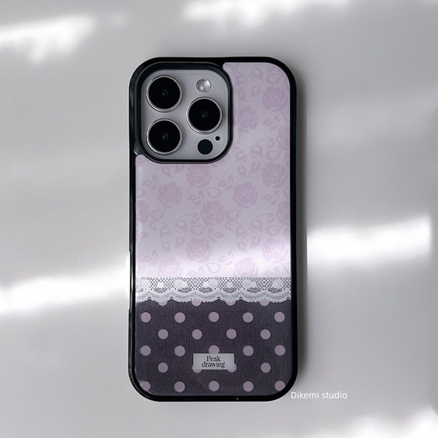 Korean Ins Pink Rose Lace Polk - Phone Cases Polka Dot review and price