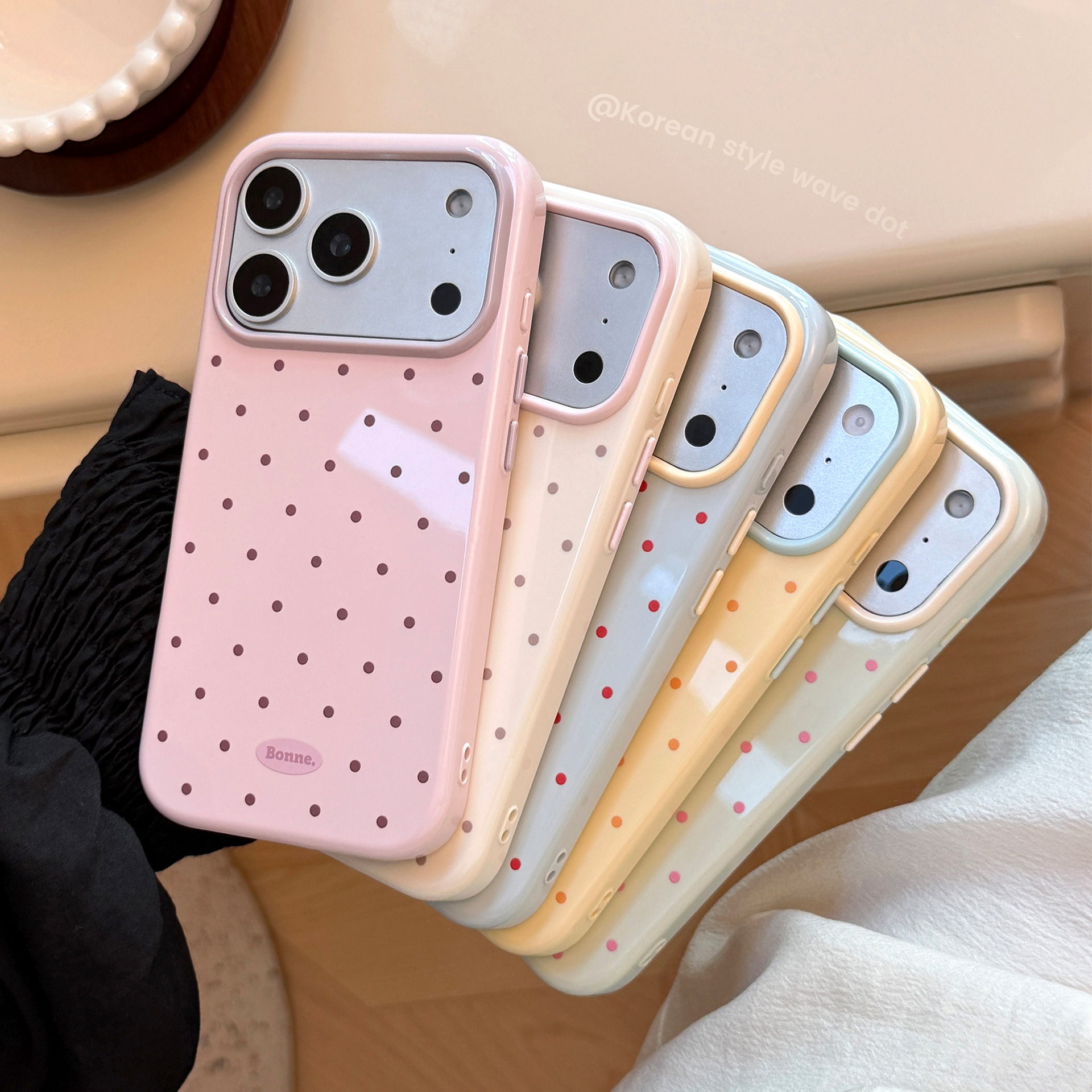 Korean Macaron Color Blocking  - Phone Cases Polka Dot review and price