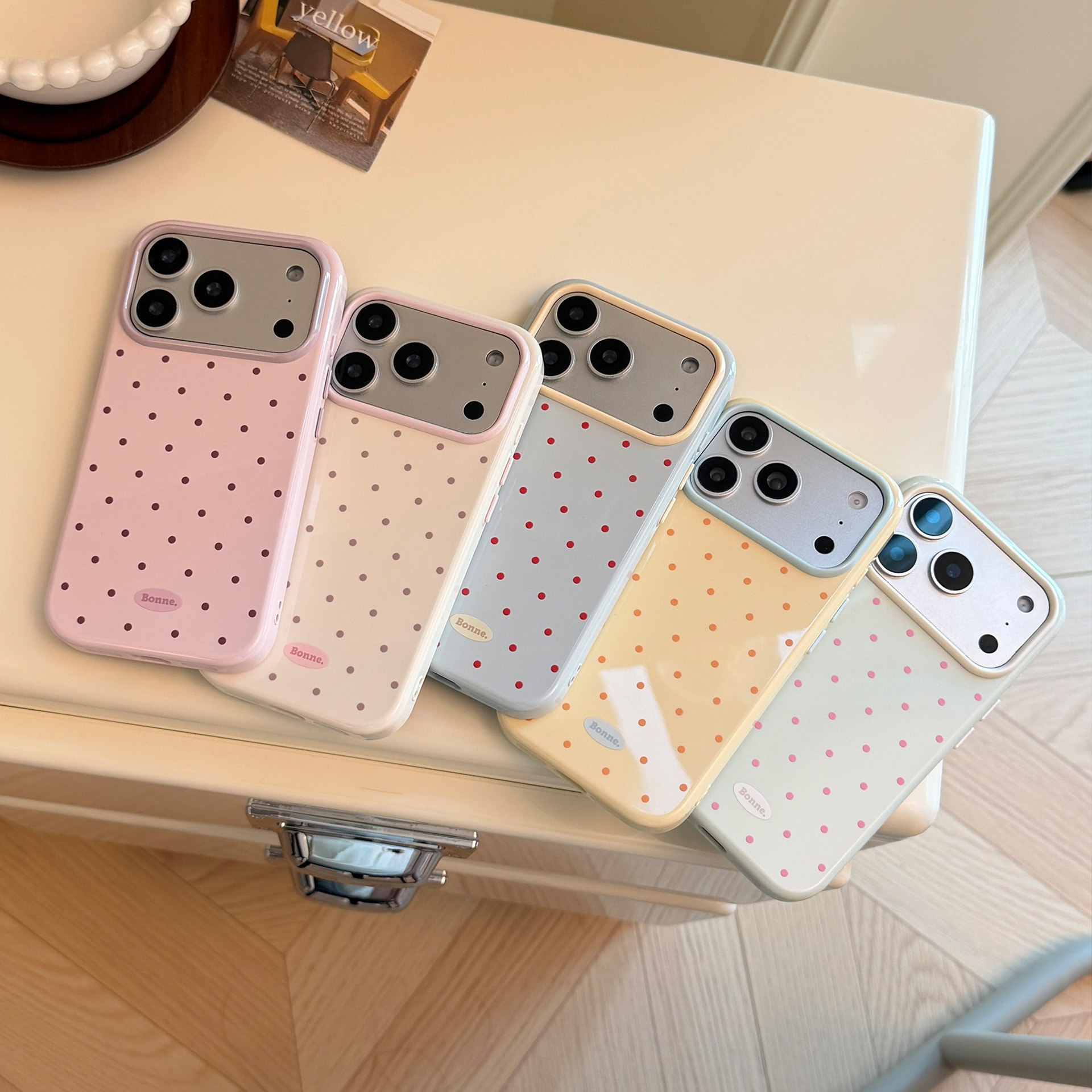 Korean Macaron Color Blocking  - Phone Cases Polka Dot review and price