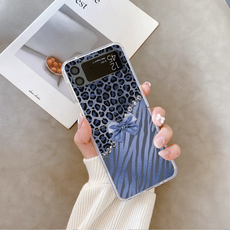 Creative Pink Blue Bow Leopard - Phone Cases Z Flip 6 review and price