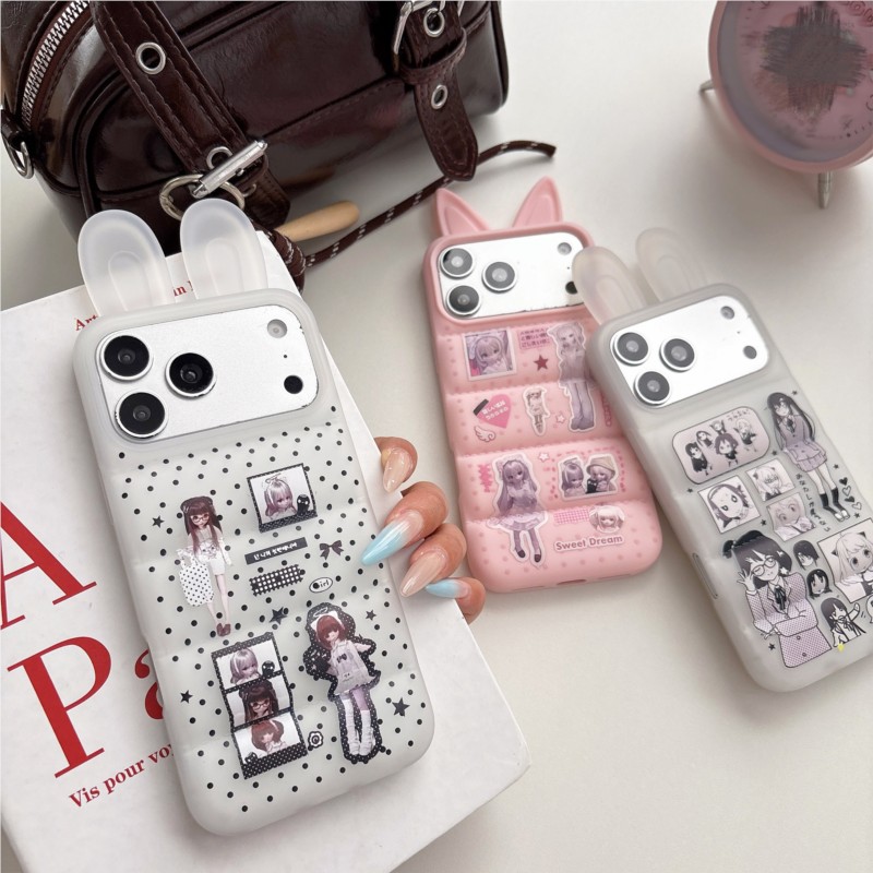 Japanese Y2K Cute Bunny Ear Ph - Phone Cases For Girls review and price